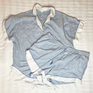 Anthropologie pajama shorts set